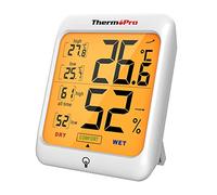 ThermoPro TP53 Termómetro Higrómetro Digital Medidor de Humedad y Temperatura de Interior Termohigrómetro Profesional para Habitación Ambiente con Retroiluminación Táctil