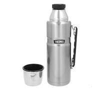 Thermos botella térmica acero inoxidable 1,2l plata con asa 32 cm