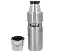 Thermos Botella térmica, Plata, 470 ml, 8x8x25 cm, Acero Inoxidable, Calor 18h y frío 24h, Tapa de Rosca con Vaso, Aislamiento Doble Pared, Botellas Termo (63231)