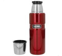 Thermos Botella térmica, Rojo Metalizado, 470 ml, 8x8x25 cm, Acero Inoxidable, Calor 18h y frío 24h, Tapa de Rosca con Vaso, Aislamiento Doble Pared, Botellas Termo (63229)