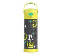 THERMOS FUNTAINER - Botella de acero inoxidable aislada al vacío de 16 onzas con tapa de boquilla ancha, diseño de graffiti boy