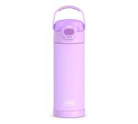 THERMOS FUNTAINER - Botella isotérmica de acero inoxidable de 473 ml con tapa de boca ancha, color morado neón