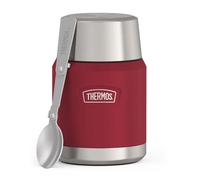 Thermos ICON Food Jar 0,47 l, rojo/wild berry mate, 470 ml, doble pared, acero inoxidable 18/8, mantiene el calor y el frío, con cuchara plegable, base antideslizante, totalmente hermética
