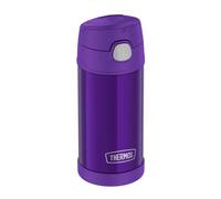 THERMOS kids Funtainer Straw Bottle - Termo para niños (0,35 L, acero inoxidable, con pajita, frío 12 horas, totalmente hermético, para escuela, guardería, pausa