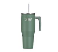 Thermos Vaso aislado REFRESHING SERIES 1,1 L acero inoxidable doble pared con pajita y asa verde mate