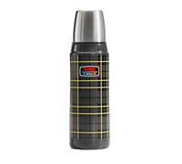 THERMOS - STAINLESS KING - Botella isotérmica de acero inoxidable Edición Limitada con Taza y Diseño Retro, 0,47L (Grey Pattern)