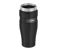 Thermos Stainless King MUG 0,47 l, black mat, taza térmica de 470 ml, taza de café para llevar de acero inoxidable, vaso aislante, 7 h caliente/18 h frío, apto para lavavajillas, absolutamente