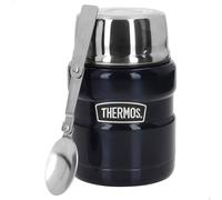 Thermos Tarro termo King 0,47 l acero inoxidable, con cuchara, 6 h calor/24 h frío, azul medianoche