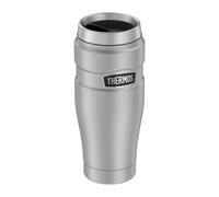 THERMOS Termo acero inoxidable, Plata, 470 ml, Medidas 6x6x20 cm, Doble aislamiento, Rendimiento térmico 7h calor y 18h frío, Vasos térmicos para café, Botella térmica (63222)