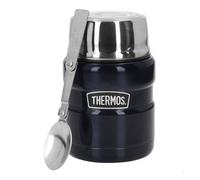 Thermos termo comida 470 ml acero inoxidable azul con cuchara plegable 9 cm