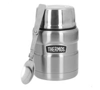 Thermos termo comida 470 ml acero inoxidable plata con cuchara plegable