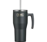 Thermos Vaso con pajita y asa, 0,85 l, color negro mate