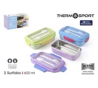 Thermosport Fiambrera Acero Rectangular 600ml 3-Surt