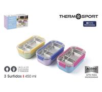 Thermosport Fiambrera de Acero Rectangular 450ml Surtido de 3