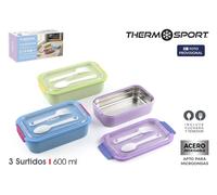 Thermosport Fiambrera de Acero Rectangular 600ml Surtido de 3