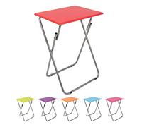thesecrethome.es Mesa Plegable Portátil Multifuncional - Rectangular Pequeña Auxiliar Roja - Ideal para Terraza, Balcón, Camping, Jardín - 48x38x66 CM