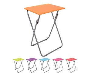thesecrethome.es - Mesa Plegable Portátil Rectangular De Madera - Multiusos y Auxiliar para Terraza, Balcón, Camping o Jardín - Alto: 66 cm x Largo: 48 cm (Naranja)
