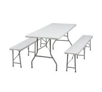 Thinia Home Conjunto Plegable Mesa con 2 Bancos de 180cm Catering Thinia Home