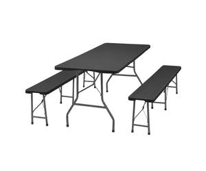 Thinia Home Conjunto Plegable Mesa con 2 Bancos de 180cm Catering Thinia Home