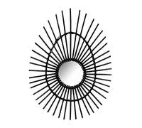 Thinia Home Espejo de Pared en Ratán Ovalado Deko Negro 80cm Thinia Home