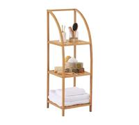 THINIA HOME - Estantería de Bambú Natural con 3 Niveles de Almacenaje, Mueble Auxiliar para Baño, Cocina o Salón, Estilo Nórdico, 37x35x110.5 cm