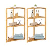 Thinia Home Pack 2 Estanterías Esquineras en Bambú con 3 Niveles Canoply 80x36.5x33.5cm Thinia Home