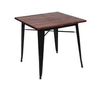 Thinia Home Mesa de Comedor Industrial Cuadrada de Madera y Acero 80x80x76cm Thinia Home
