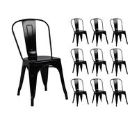 Thinia Home Pack 10 Sillas Apilables Industriales de Acero 45x45x85cm Thinia Home