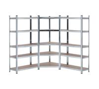 Thinia Home Pack 2 Estanterías Modulares y 1 Esquinera con 5 baldas 2625kg 136x40x180cm Thinia Home