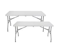 Thinia Home Pack 2 Mesas Plegables Rectangulares para Catering Blanco 150x74cm Thinia Home