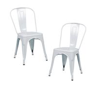 Thinia Home Pack 2 Sillas Apilables Industriales de Acero 45x45x85cm Thinia Home