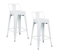 THINIA HOME Pack 2 Taburetes Altos Industriales Apilables de Acero 41x41x85cm