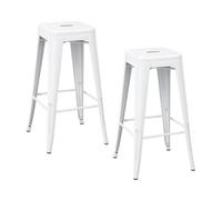 THINIA HOME Pack 2 Taburetes Medios Industriales Apilables de Acero 43x43x76cm