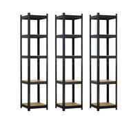 THINIA HOME Pack 3 Estanterías Modulares con 5 Baldas Ajustables 180x40x40cm 175Kg