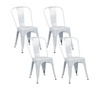 Thinia Home Pack 4 Sillas Apilables Industriales de Acero 45x45x85cm Thinia Home