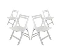 Thinia Home Pack 4 Sillas Plegables de Madera de Bambú Biano 46x44x78cm Thinia Home
