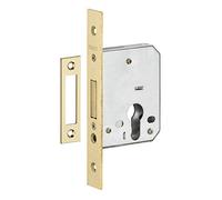 THIRARD - Caja de Cerradura Embutida para Cilindro - Puerta de Entrada - Eje 40 mm - Bordes Cuadrados - Solo Pestillo Dormido - Caja Acero Estampado - Frente Acero - Gálibo Plano - Gris