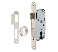 THIRARD - Caja de cerradura empotrable con cilindro para puerta de entrada, eje 40 mm, puntas redondas, cabezal niquelado, maletero de acero estampado, mecanismo reversible, seguridad óptima, color