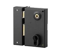THIRARD - Caja de cerradura vertical de superficie de doble entrada con seguidor para apertura a la izquierda, distancia entre ejes de 45 mm, 73 x 125 mm, negra