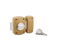THIRARD - Cerradura con Botón Corvette para Puerta de Entrada - Cilindro Latón 45 mm - Ø 23 mm - Acero - 3 Llaves Dentadas - Seguridad Hogar - Epoxy Bronce - Alto 90 mm - Ancho 60 mm
