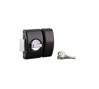THIRARD - Cerradura con botón Design 5 para puerta de entrada, cilindro 45 mm, acero, 3 llaves, negro