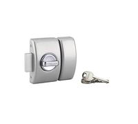 THIRARD - Cerradura con botón Design 5 para puerta de entrada, cilindro 50 mm, acero, 3 llaves, plata