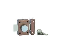 THIRARD - Cerradura con Botón VSPM para Puerta Interior - Cilindro 35 mm - Bronce - 3 Llaves Niqueladas - Seguridad Doméstica - Cofre Acero Embutido - Botón/Cilindro Bronce