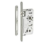 THIRARD - Cerradura de Embutir con Condena para Baño y Aseo - Izquierda - Eje 55 mm - Borde Redondeado - Caja de Acero Curvado - Frente de Acero - Mecanismo 1 Vuelta - Gris