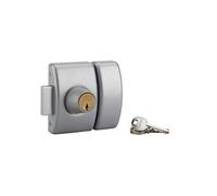 THIRARD - Cerradura doble entrada diseño 5 para puerta de entrada, cilindro 50 mm, acero, 3 llaves, plata