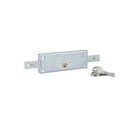 THIRARD - Cerradura en Superficie Horizontal con Cilindro para Persiana Metálica - 2 Puntos Laterales - 157 x 55 mm - Galvanizada - Gris - 3 Llaves - Mecanismo de Pestillo Fijo