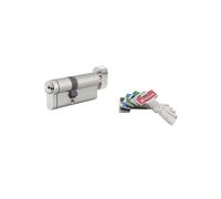 THIRARD - Cilindro de Cerradura con Botón T2 - Níquel - Muy Alta Seguridad - Anti-Arranque, Anti-Taladro, Anti-Bumping, Anti-Snap - 40B x 30 mm - Gris - 5 Llaves Planas Reversibles