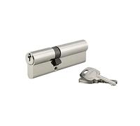 THIRARD - Cilindro de cerradura perfilado STD de 40 x 60 mm, sistema de seguridad doble entrada de latón, acabado niquelado, uso puerta de entrada, fabricado en Francia, incluye 3 llaves con grillete