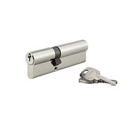 THIRARD - Cilindro de cerradura perfilado STD de 40 x 60 mm, sistema de seguridad doble entrada de latón, acabado niquelado, uso puerta de entrada, fabricado en Francia, incluye 3 llaves con grillete