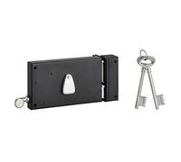 THIRARD FABRICANT DE SECURITE DEPUIS 1920 00900112 - Cerradura De Apliques 4 Ranuras De Tiro 140X82 mm Recta Caja De Acero Arqueado Versión Cerraduras Apliques Horizontal, Negro